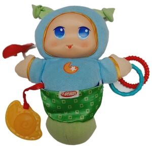 🍒 Glo Worm Playskool Lullaby Sensory Gloworm Blue w/ Sound Plush Soft Kids Toy